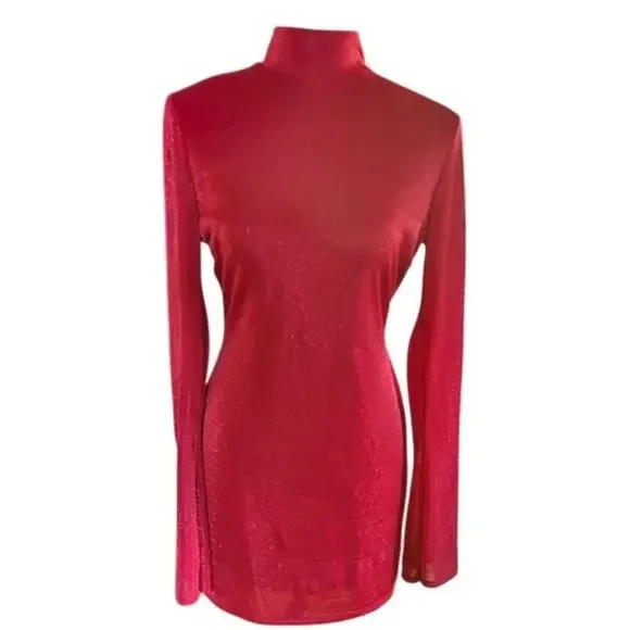 Lucy in the Sky | Dresses | Lucy In The Sky Red Glitter Open Back Dress Xs  | Poshmark